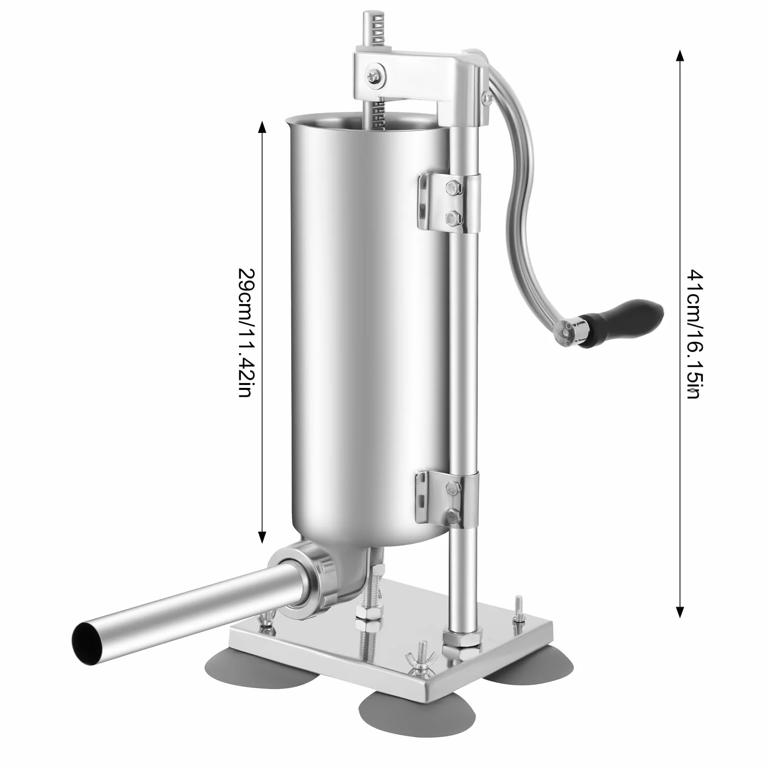 Relleno de salchichas de 3 l/6 libras, cocina manual de salchichas tiene seis tamaños diferentes de tubo de llenado, prensa de salchichas se puede utilizar como equipo de té o equipo de restaurante