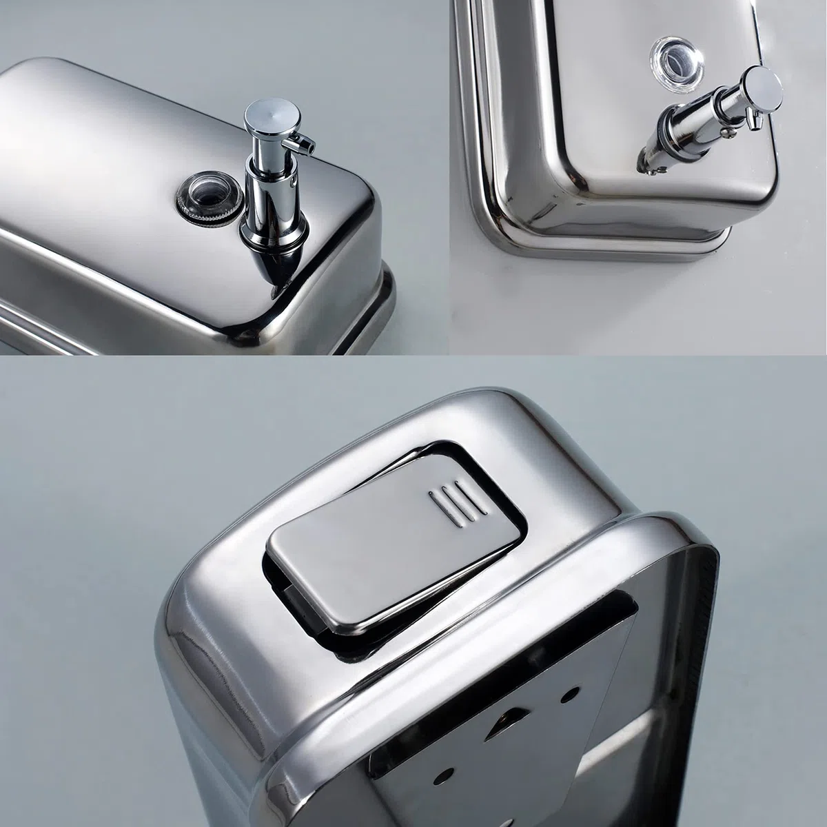 Dispensador de jabón de Mano, dispensador Manual de jabón de Acero Inoxidable para baños comerciales y domésticos, Montaje en Pared Bomba de jabón líquido para Cocina, Restaurante, Capacidad M-1618