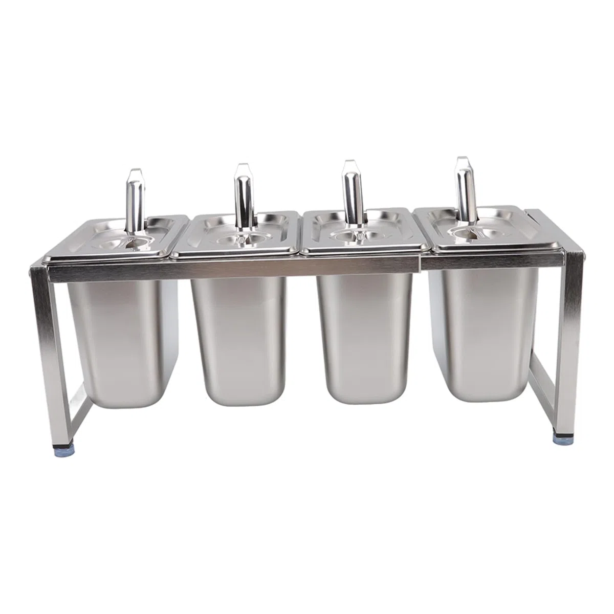 KIMISS Estante de Acero inoxidable: Soluciones de Almacenamiento de Cocina con Soporte para Condimentos con Acabado de Espejo Pulido, Diseño Apto para Uso Alimentario (Caja de 4 piezas)