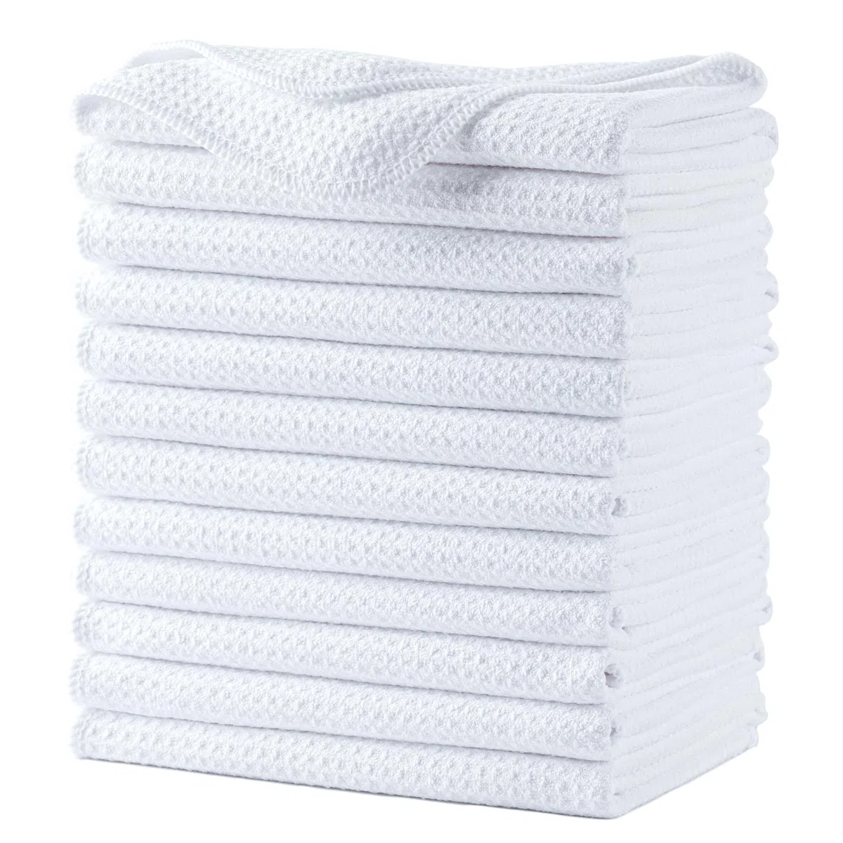 Polyte - Paño de Cocina de Microfibra superabsorbente - Punto gofrado - Blanco - 40 x 71 cm - Pack de 12