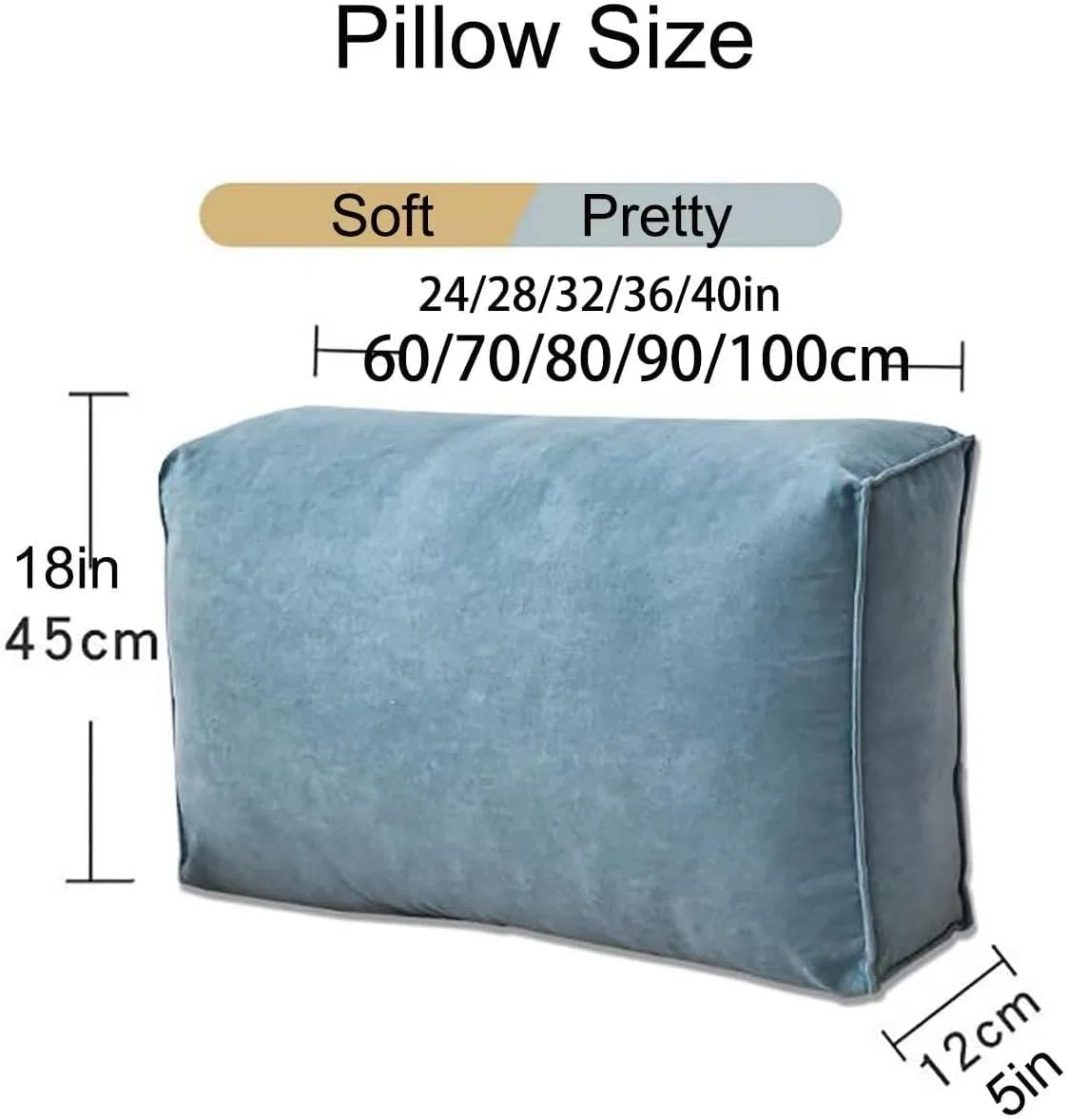 Earnmore Almohada de sofá, cojín Grande para Respaldo de sofá, Almohadas Decorativas para, cojín de Cintura cómodo para Lectura, Almohada de Apoyo Lumbar para