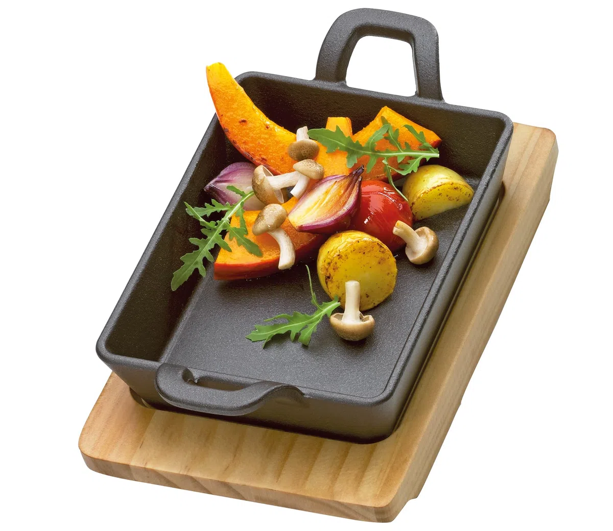 Küchenprofi - Sartén para servir BBQ con bandeja de madera de pino incluida, 305051015