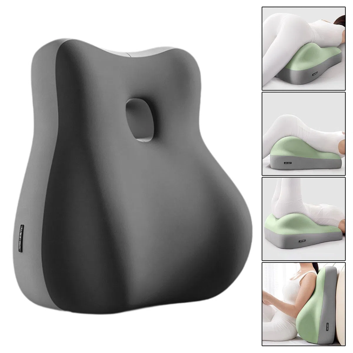 Almohada para Las Piernas, Almohada Postural, Cojín de Apoyo para La Espalda, Soporte para Rodillas Y Tobillos, Espuma Viscoelástica, Apta para, Gris Claro Oscuro, tal como se describe
