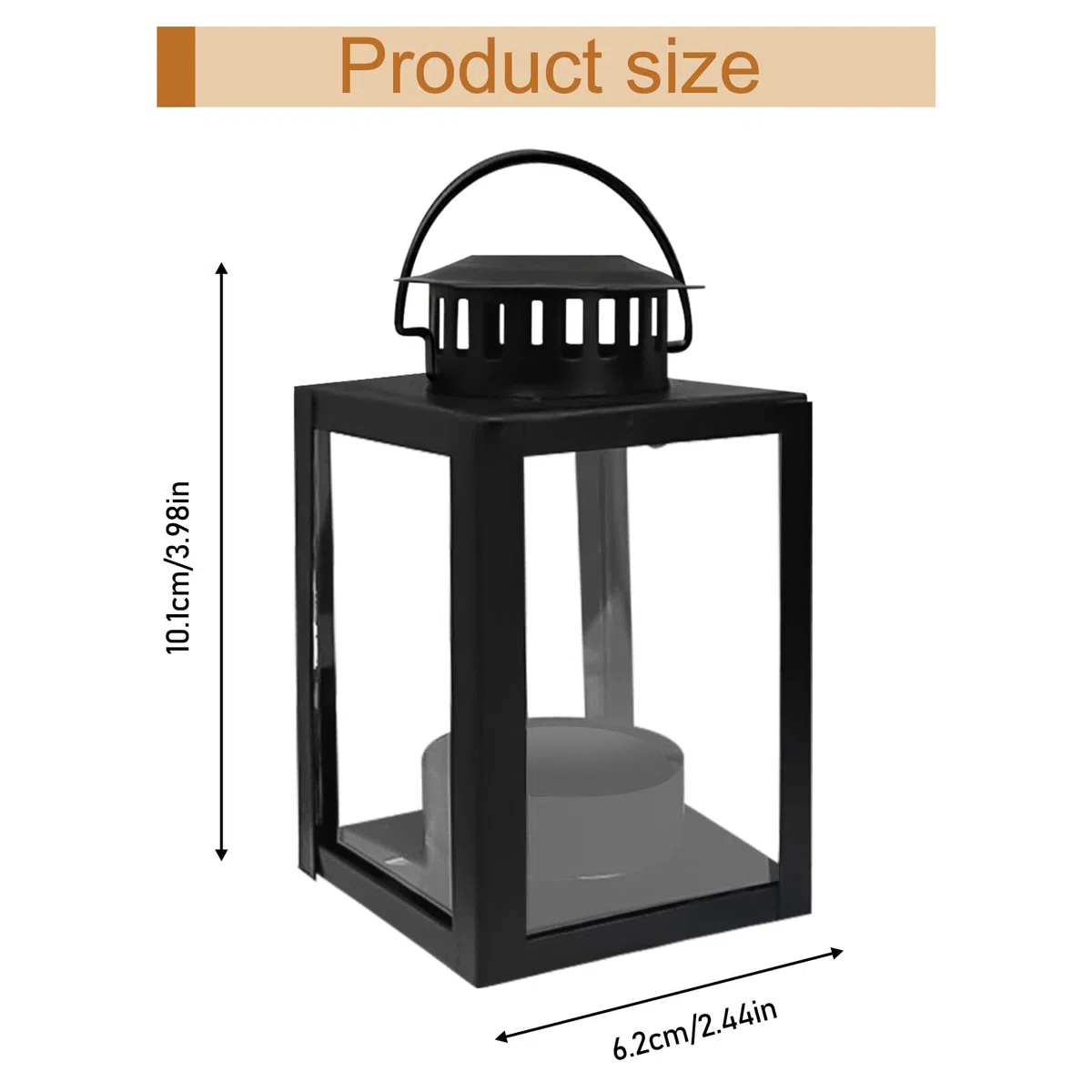 4 farolillos para exteriores, 6 x 10,1 cm, para exteriores, farolillos para velas, farolillos de jardín, farolillos de jardín para portavelas de té, farolillos pequeños de metal para mesa de café