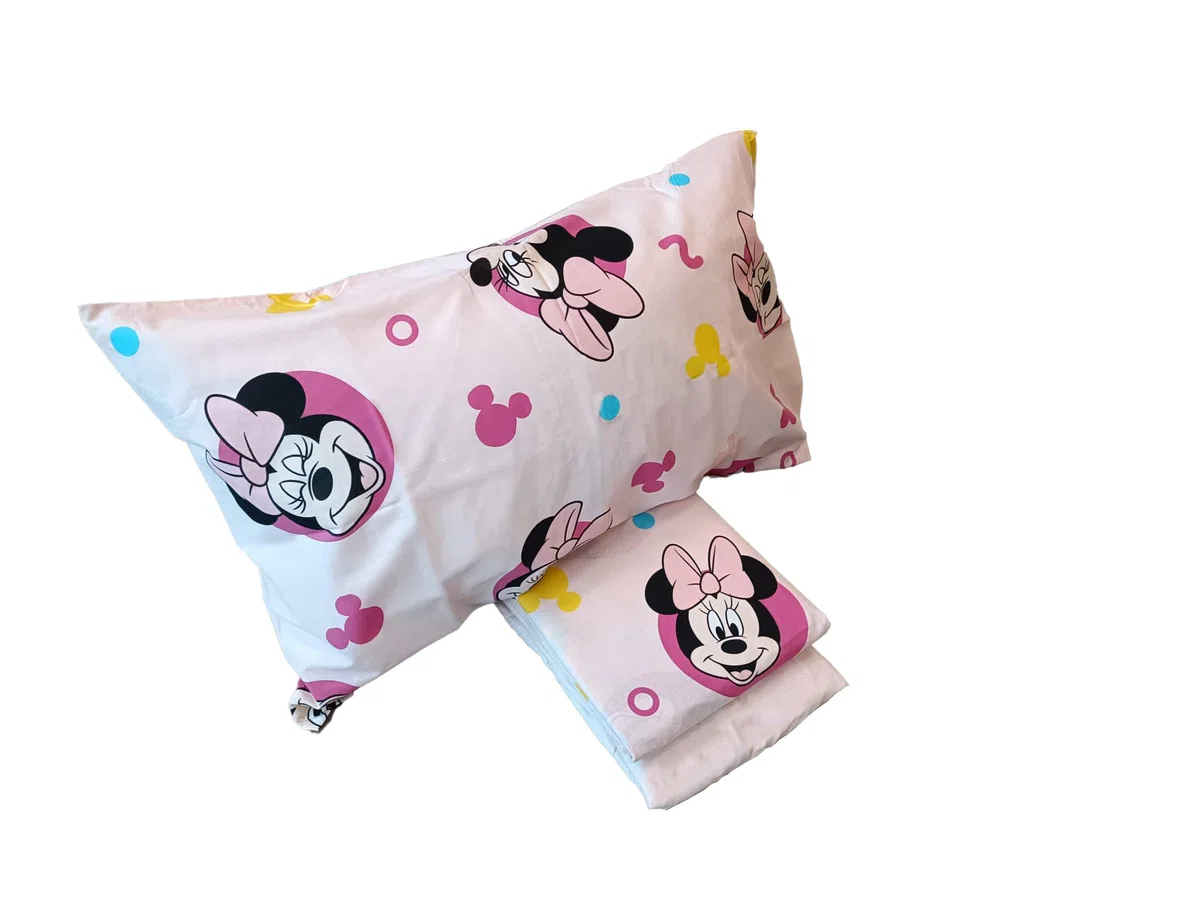 Minnie - Juego de sábanas Completo para Cama de Plaza y Media, sábana encimera, sábana Bajera Ajustable, Funda de Almohada, Color Rosa, Disney, 100% algodón, Producto Oficial