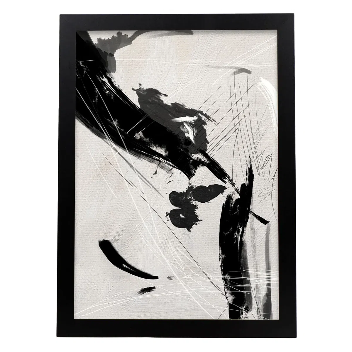 Nacnic Lamina artistica decorativa con ilustración de Exposición Kline 1 tamaño A3 con marco negro estilo Abstracto para decorar el hogar, salón, habitaciones, estudios...