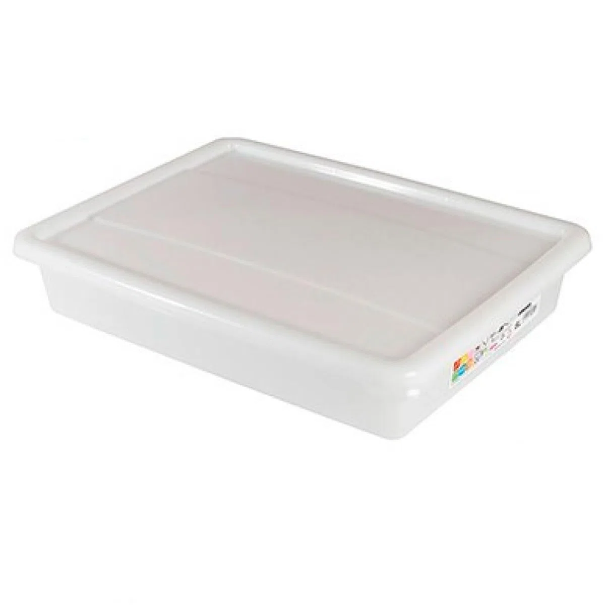 Tradineur - Pack de 6 bandejas frigoríficas de Almacenamiento con Tapa, N.º 5 - HG, plástico, Reutilizables, Guardar Alimentos, Fabricadas en España (Blanco - 8 litros - 43,6 x 32,6 x 8 cm)