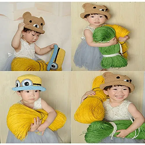 600 Metros/Rollo de Hilo de Paja de Rafia Natural para Tejido a Mano de Ganchillo, Sombrero de Verano, Bolso, cestas de cojín, Material de Tejer DIY