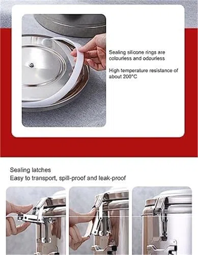 Dispensador de bebidas calientes con grifo, urna de café y té de 5 galones para catering, fiestas, eventos, acero inoxidable duradero, fácil de usar