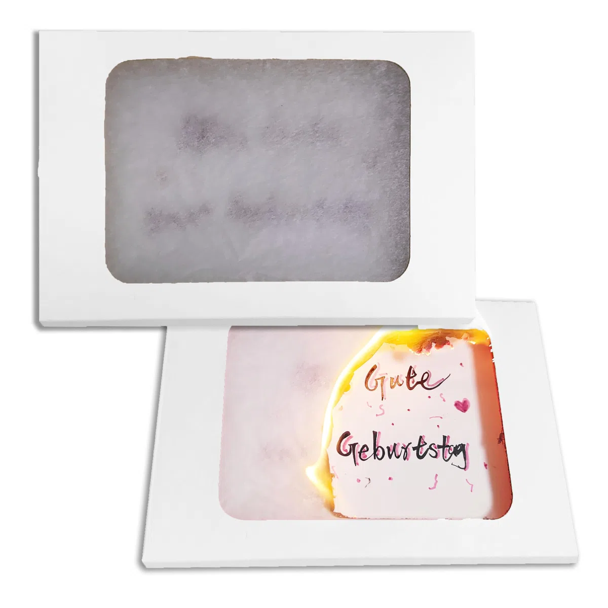 Generisch Tarjeta de cumpleaños de llama DIY con sobre premium, saludos de vacaciones escritos a mano, efecto de quema seguro, juego de tarjetas hechas a mano para ocasiones especiales (blanco)