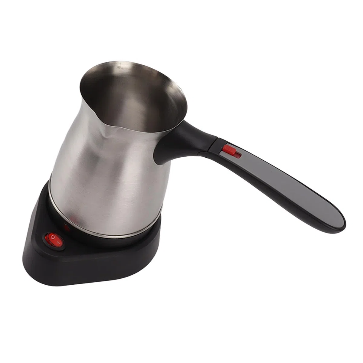Máquina de Café Turco Eléctrica 600W Compacta, con Plegable antiescaldaduras, Turca de Acero Inoxidable para Casa y Oficina (500ml)