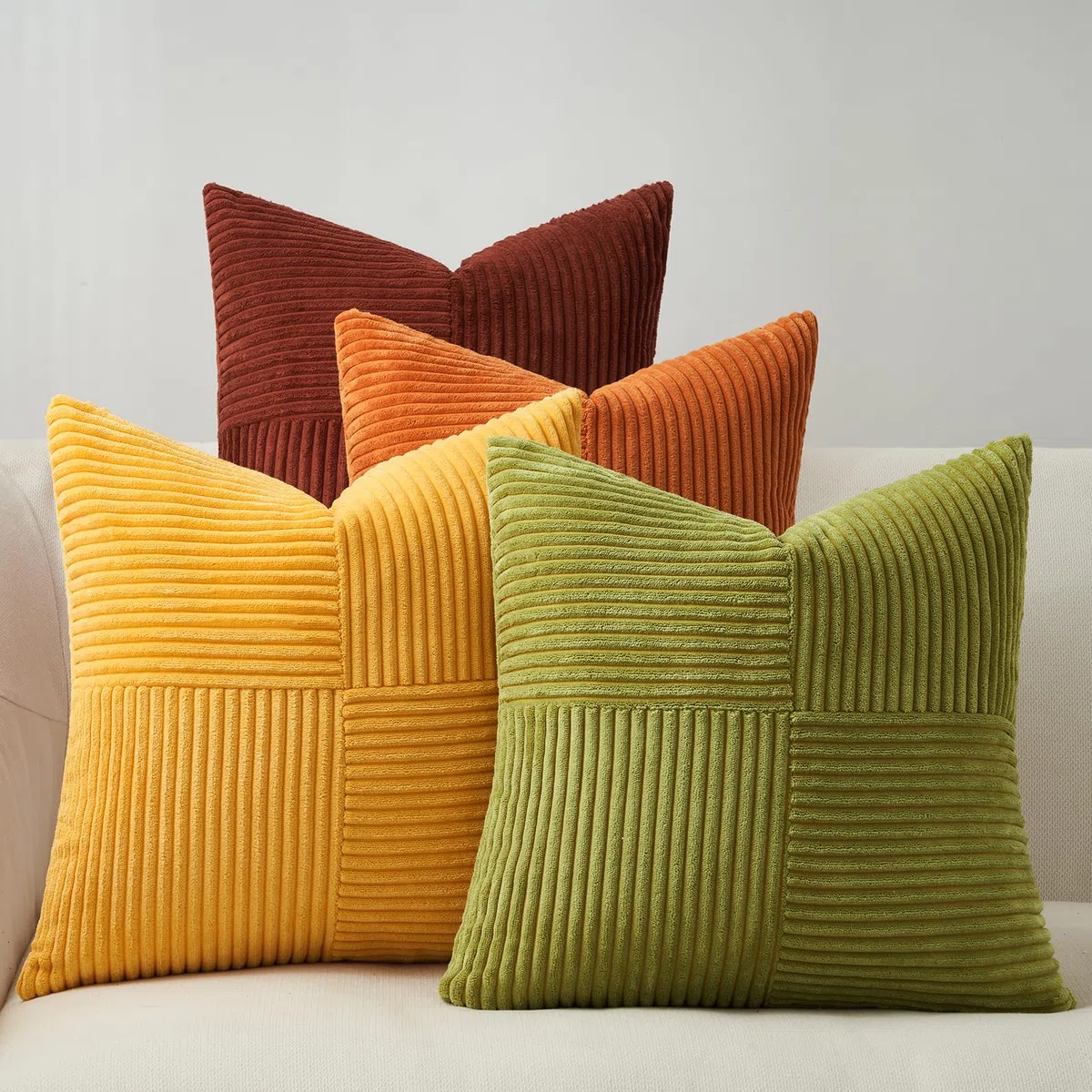 Topfinel Fundas de Cojines 40x40 Amarillo-Naranja 4 Piezas Forma de Molino Funda para Cojin Decoracion Hogar Sofa Cama Sillas Jardin Salon de Estar Dormitorio Habitación de los niños Pana Modernos