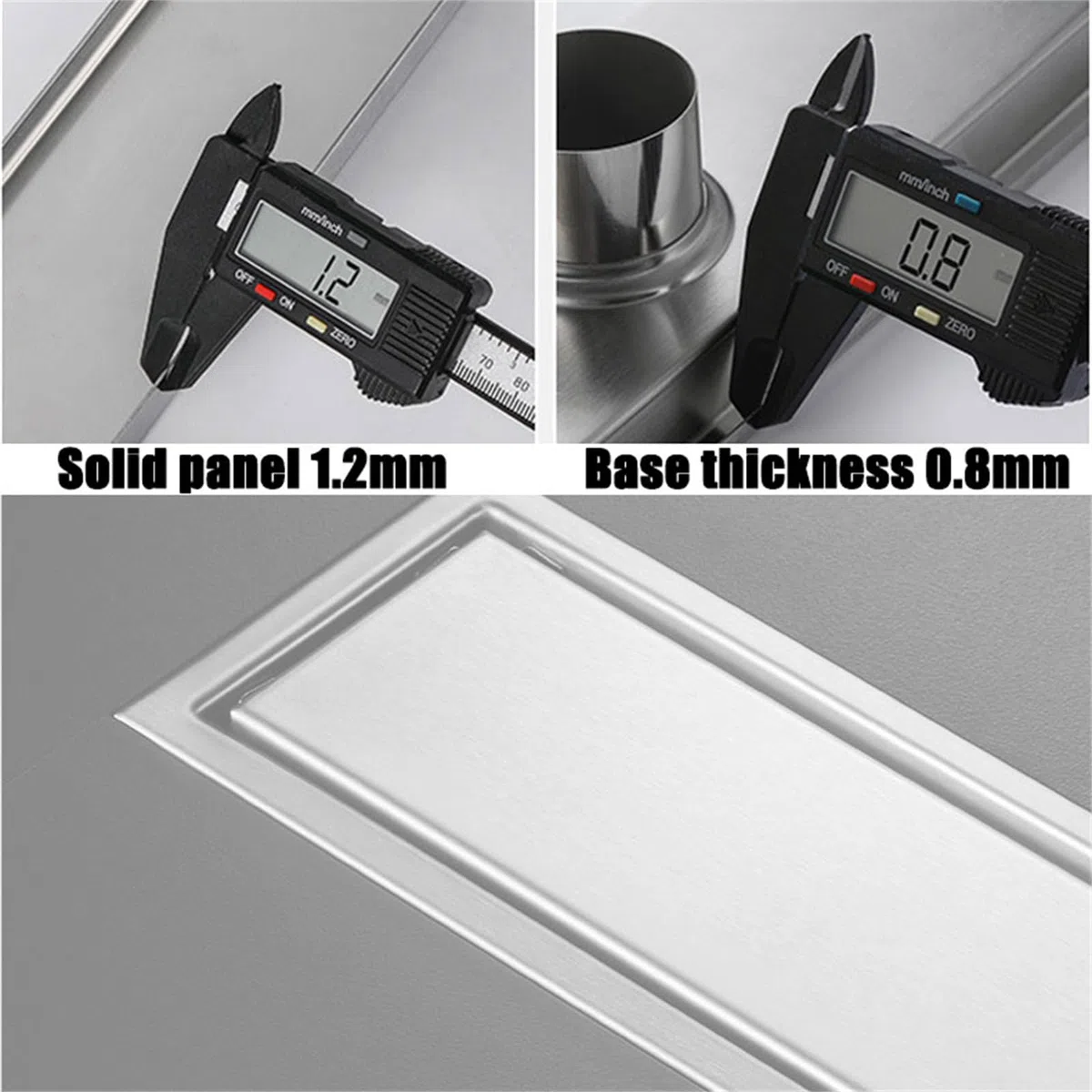 d inless - Desagüe de ducha lineal de acero con colador de pelo, 10 x 30 cm, sifón invisible para cocina, baño, inodoro, diseño de canal de ducha Sk