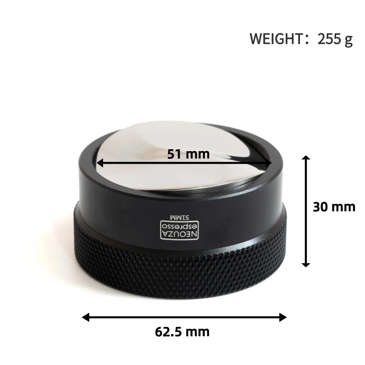 NEOUZA Distribuidor adaptable de gravedad de café para portafiltro espresso, herramienta de distribución por gravedad, distribuidor de nivelación automática, nivelador con base en forma de S (51 mm)