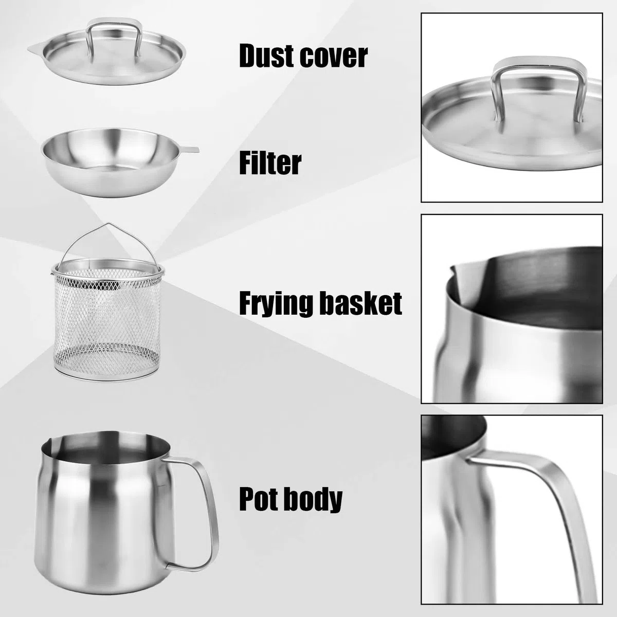 1.5L Recipiente Filtro Aceite, Versátil de Gran Capacidad Recipiente Aceite con Colador con Tapa de Colador y Cesta para Freír Oil Filter Pot para Cocina Camping Almacenar Alimentos con Grasa