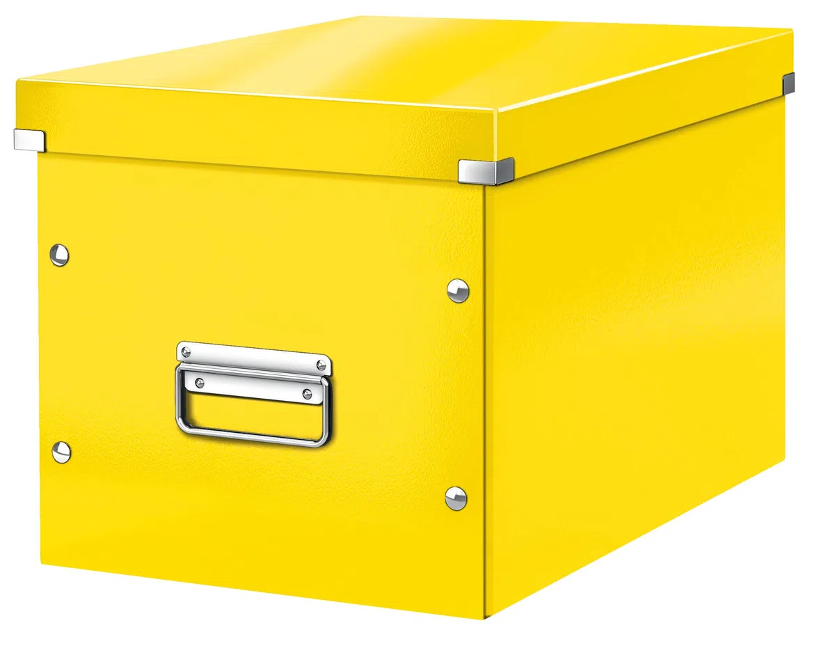 Leitz Caja de Almacenaje Grande en Forma de Cubo, Amarillo, Gama Click & Store, 61080016