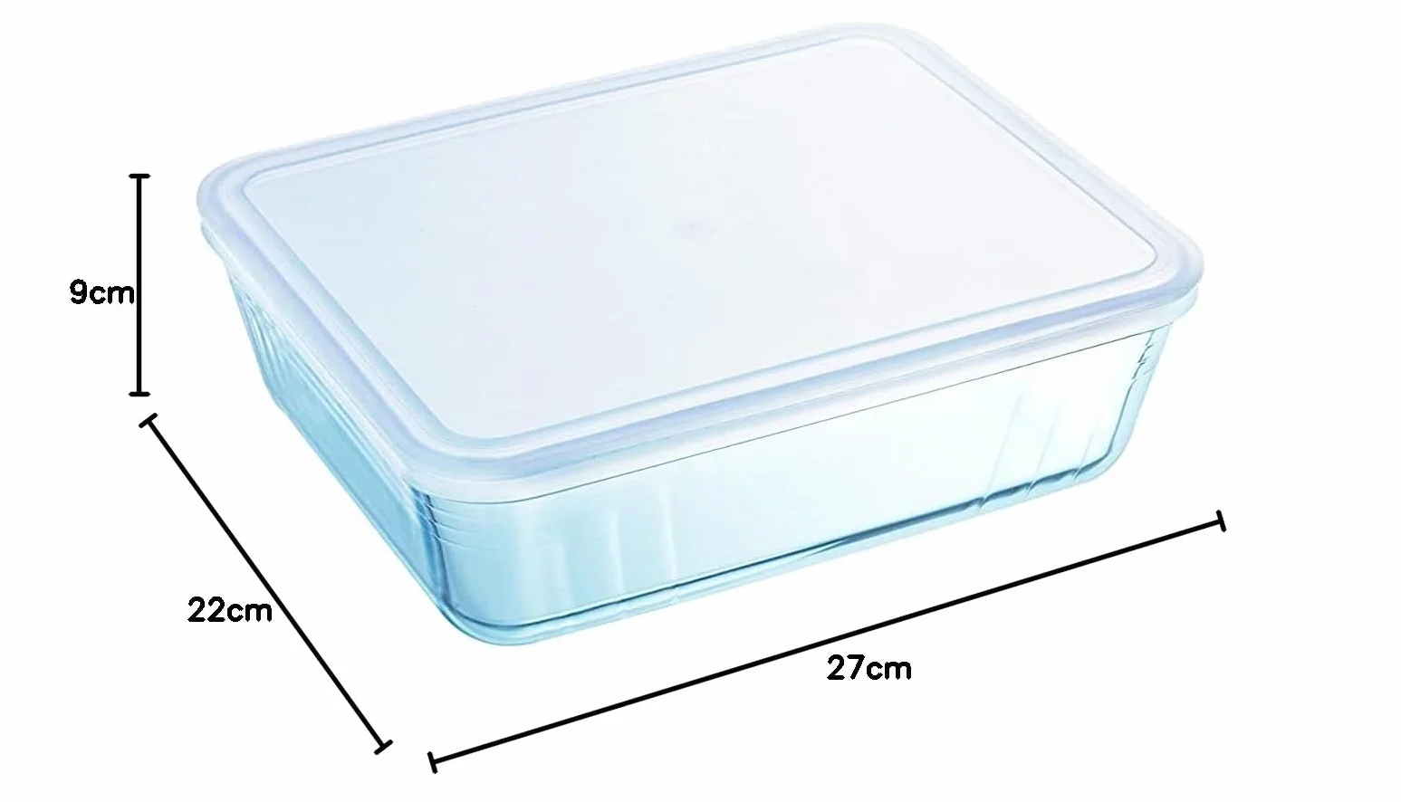 Pyrex Classic - Recipiente rectangular con tapa, 4 litros, 27 x 22 x 9 cm