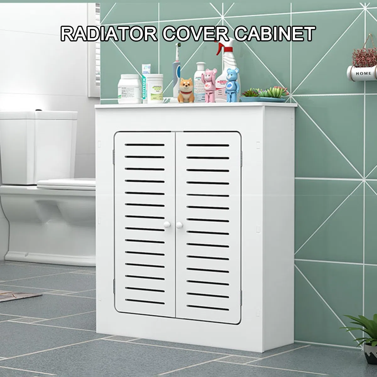 Moderno estante de calefacción con 2 puertas, protector de vapor, para 90 x 60 x 15 cm, para decoración del hogar