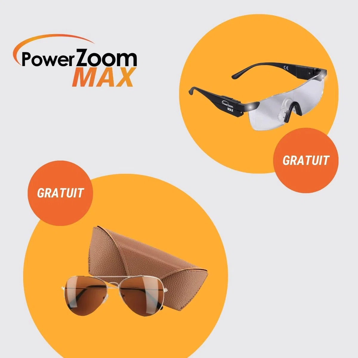 Gafas de Aumento +160% con Luz LED - Zoom para Leer - Trabajos de Precisión - Pintar Miniaturas - Ampliación Instantánea - (Pack 2 Unidades + 1 Gafas Sol)