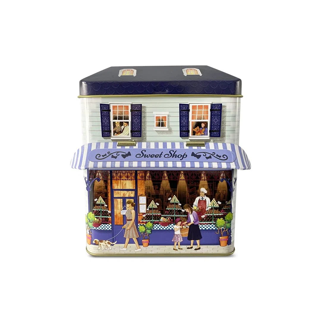 Caja de chapa con forma de casa adosada (12 x 7,5 x 15 cm, con dosel, 1000 ml)
