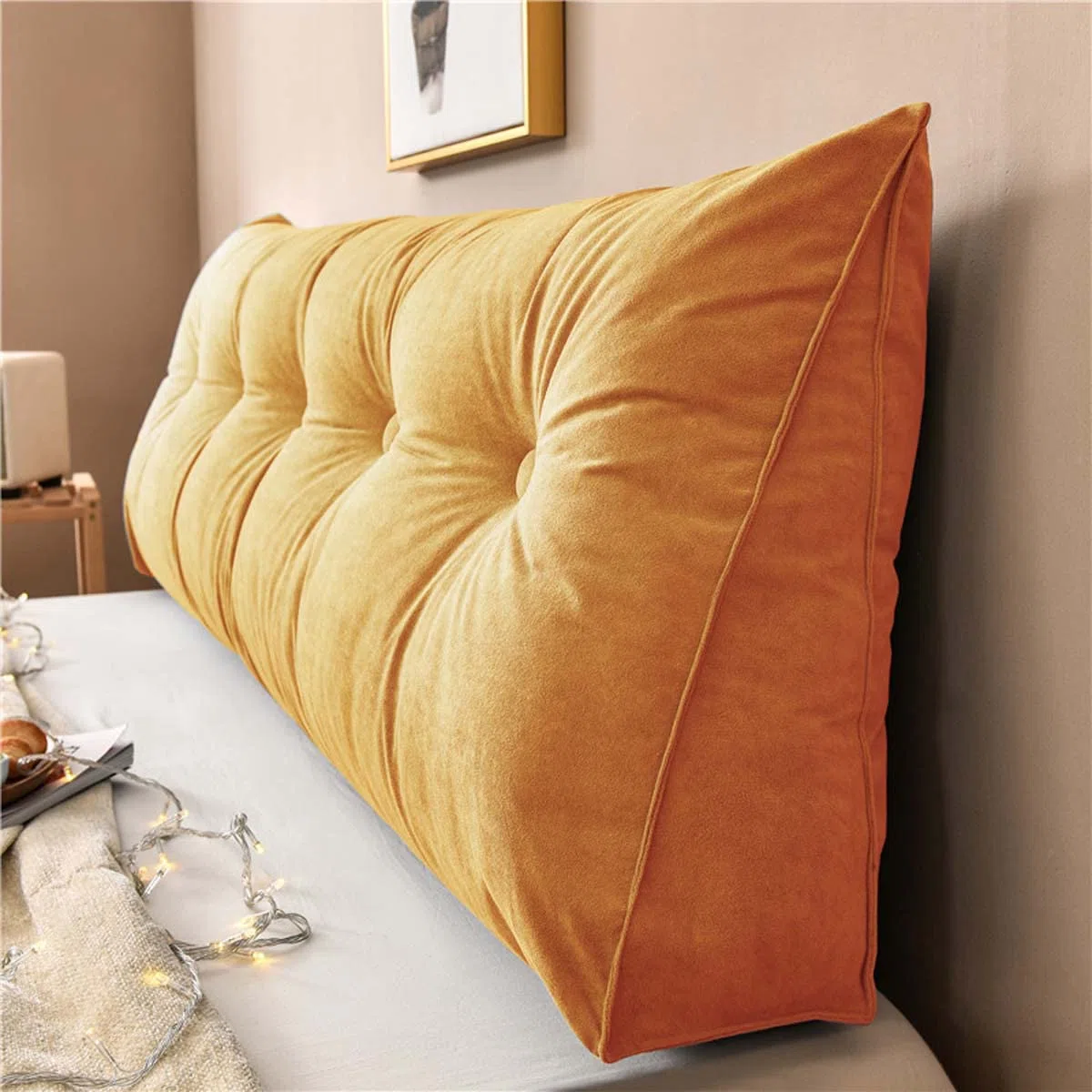 Yanman - Almohadas grandes de cuña para cabecero de cama, almohada triangular de lectura, cojín de apoyo lumbar, respaldo de cintura, cojín de posicionamiento suave para sofá cama, 200 x 50 x 20 cm