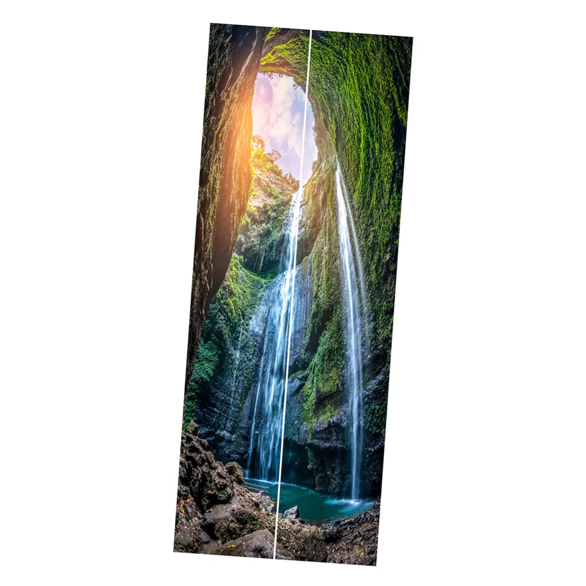 Homoyoyo 2piezas Póster De Pvc Simulación De Puerta Paisaje De Cascada De Vinilo Decorativo Para Sala y Dormitorio Fácil Aplicación y Limpieza y Resistente