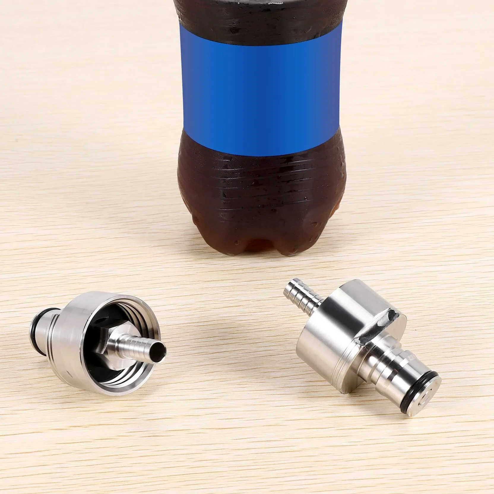 Kebing Homebrew - Tapón de carbonatación de acero inoxidable, 2 unidades/lote 304 5/16 pulgadas, tipo de bloqueo de una bola, en el Pet para bebidas alcohólicas, Kebing Homebrew