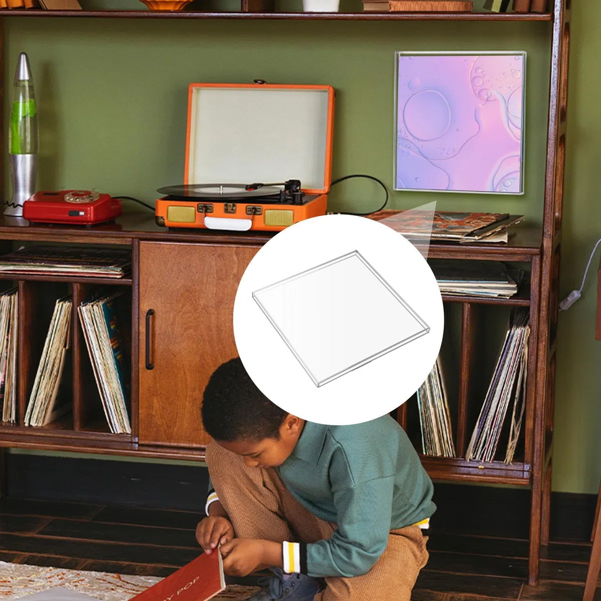para álbum de acrílico – Vitrina transparente para discos de vinilo, soporte para tarjetas de fotos de vinilo, presentación segura, soporte de exhibición de discos, soporte de pared de acrílico