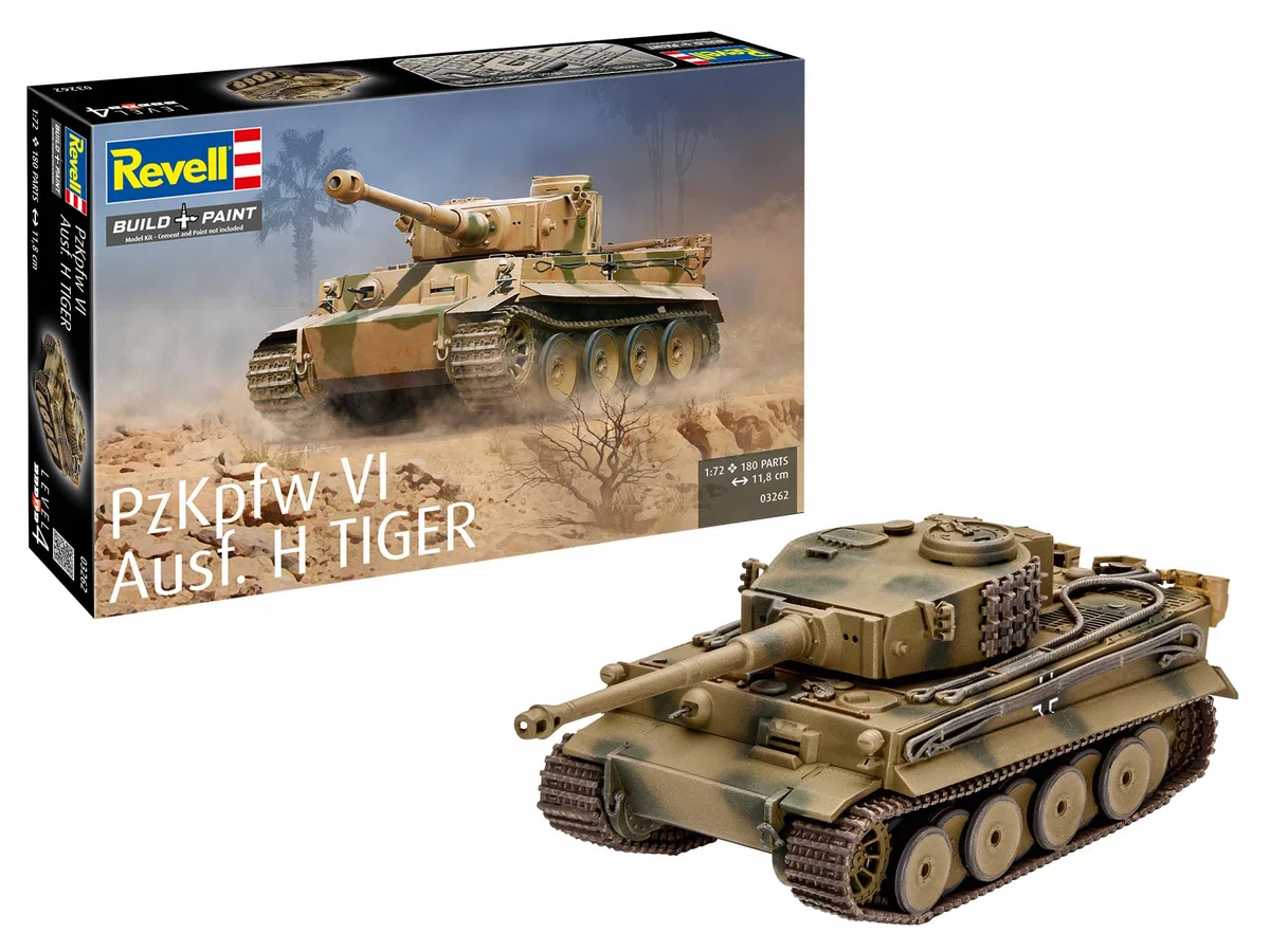 Revell - H Tank PzKpfw Vi Ausf H Tiger Tanque Modelo Kit, 1: 72 Escala, 1 Scale (03262)