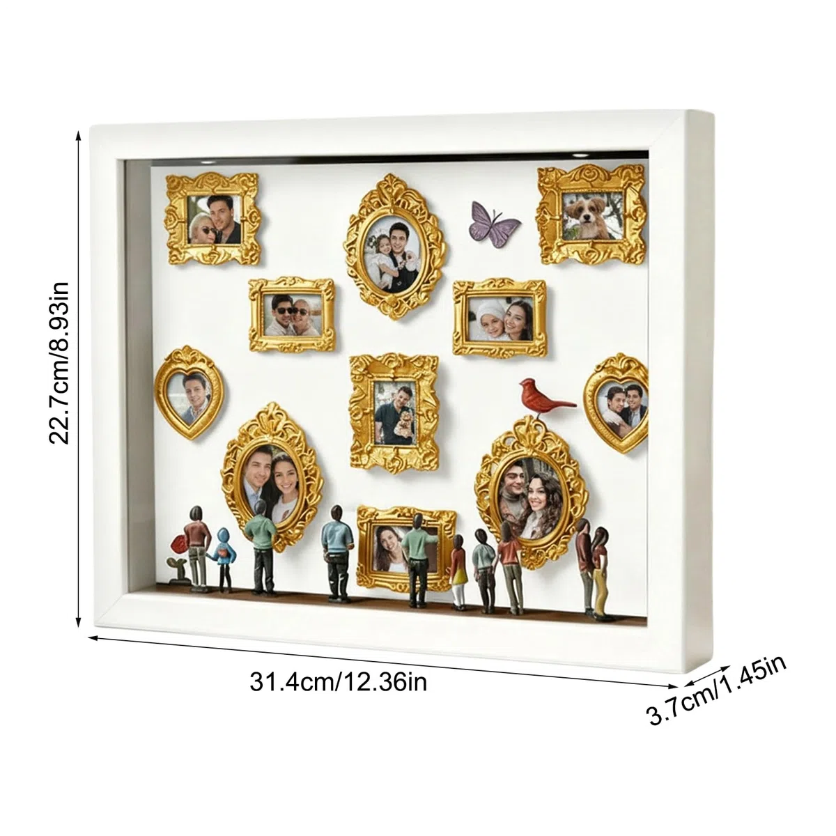 Mini Exhibición De Museo, Kit De Decoración De Memoria Iluminada Con Figuras Bricolaje, Marco Fotos Madera, Marcos De Museos En Miniatura Familiares Para Parejas, Amantes, Amigos, Esposa Y Esposo