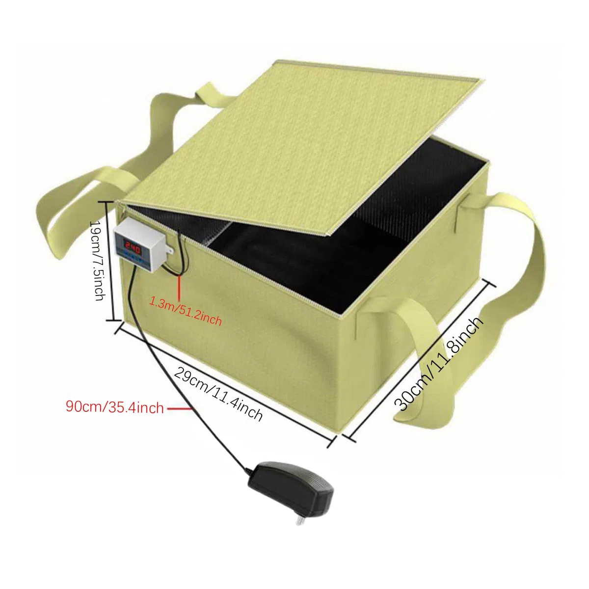Genérico Caja de fermentación de Madre,Caja de fermentación de Pan - Recipiente Impermeable para de Pan con Control de Temperatura,Equipo de con Apagado automático, para Yogur