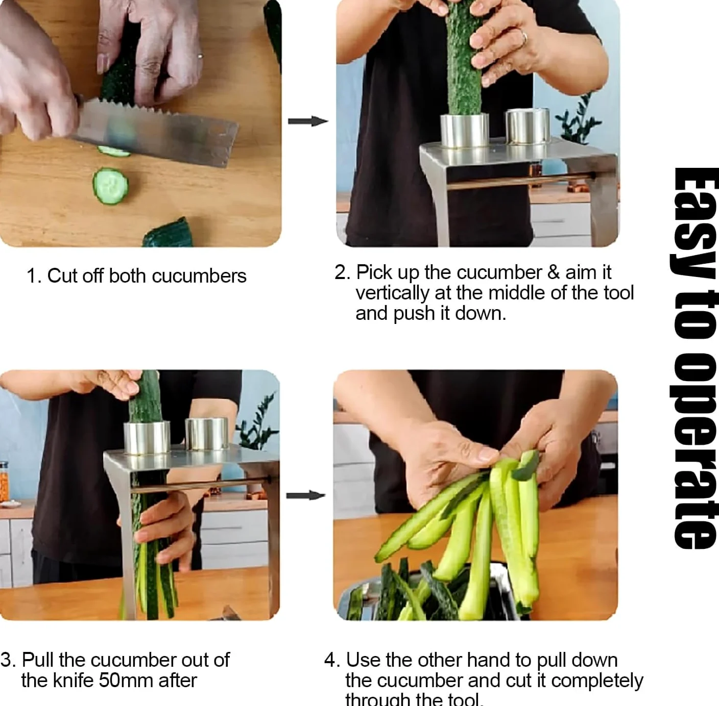 Herramienta de corte de verduras – Cortador manual para zanahorias, calabacines y pepinos – Accesorio de cocina perfecto para una fácil preparación de ensaladas y comidas, esenciales de cocina