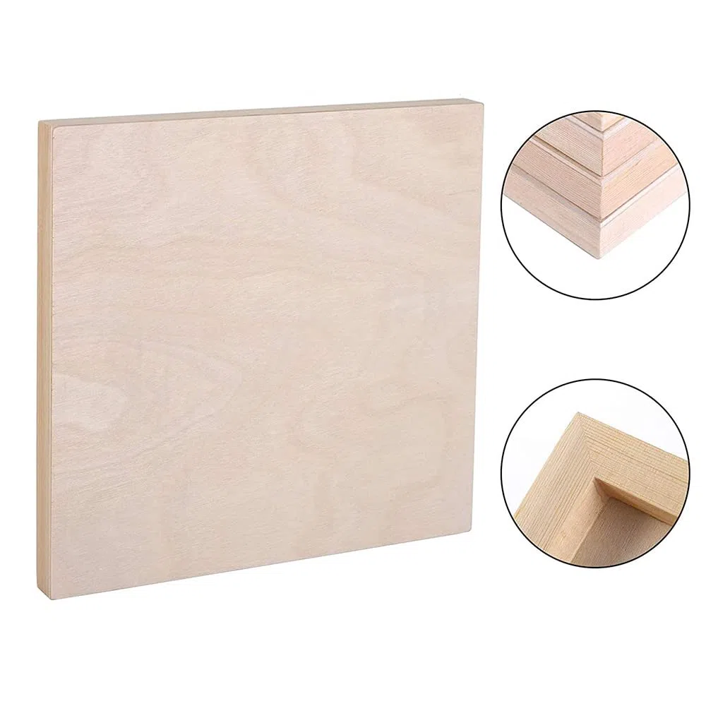Paquete de 2 paneles de madera sin acabar, lienzos de madera para pintura, vertido, arte, uso con aceites acrílicos, 30 x 30 cm