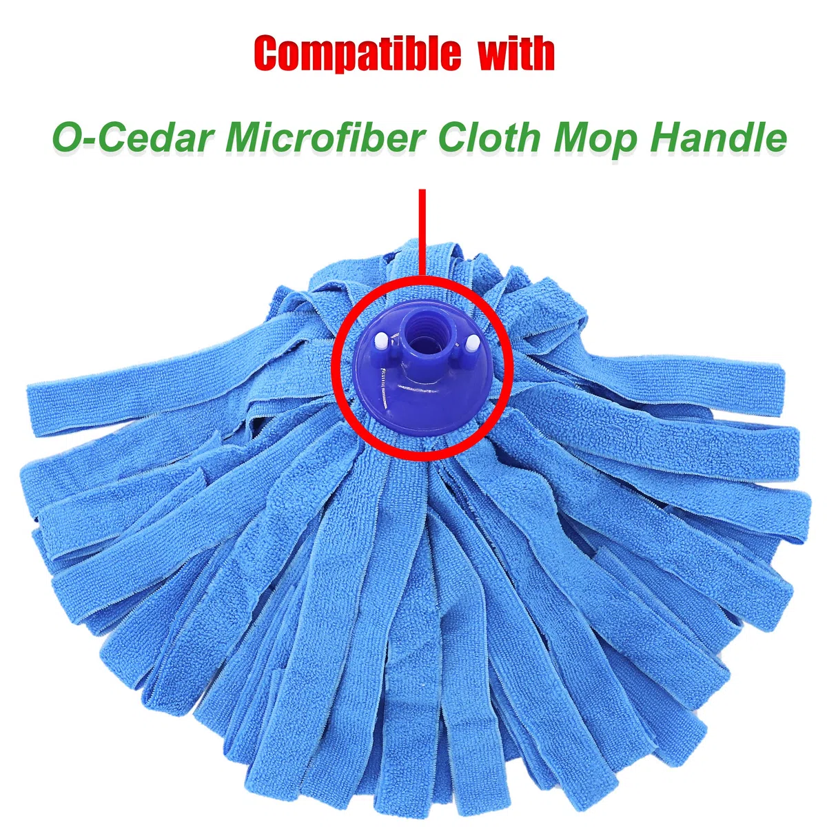 Mopa de microfibra de repuesto compatible con repuesto de microfibra de cedro para mopa de 0,8 cm de diámetro, 3 paquetes, Cabezales de fregona, 2 unidades, color azul + 1 blanco)