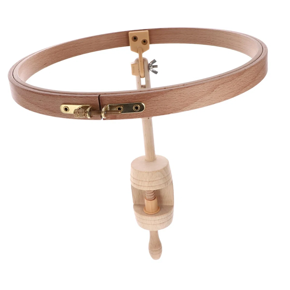 Operitacx Bastidor de Bordado de Madera para Mesa, Ajustable, Redondo | Punto de Cruz y DIY Stitching Arts, Instalación Fácil en Superficies Lisas, No se Deforma ni Rompe