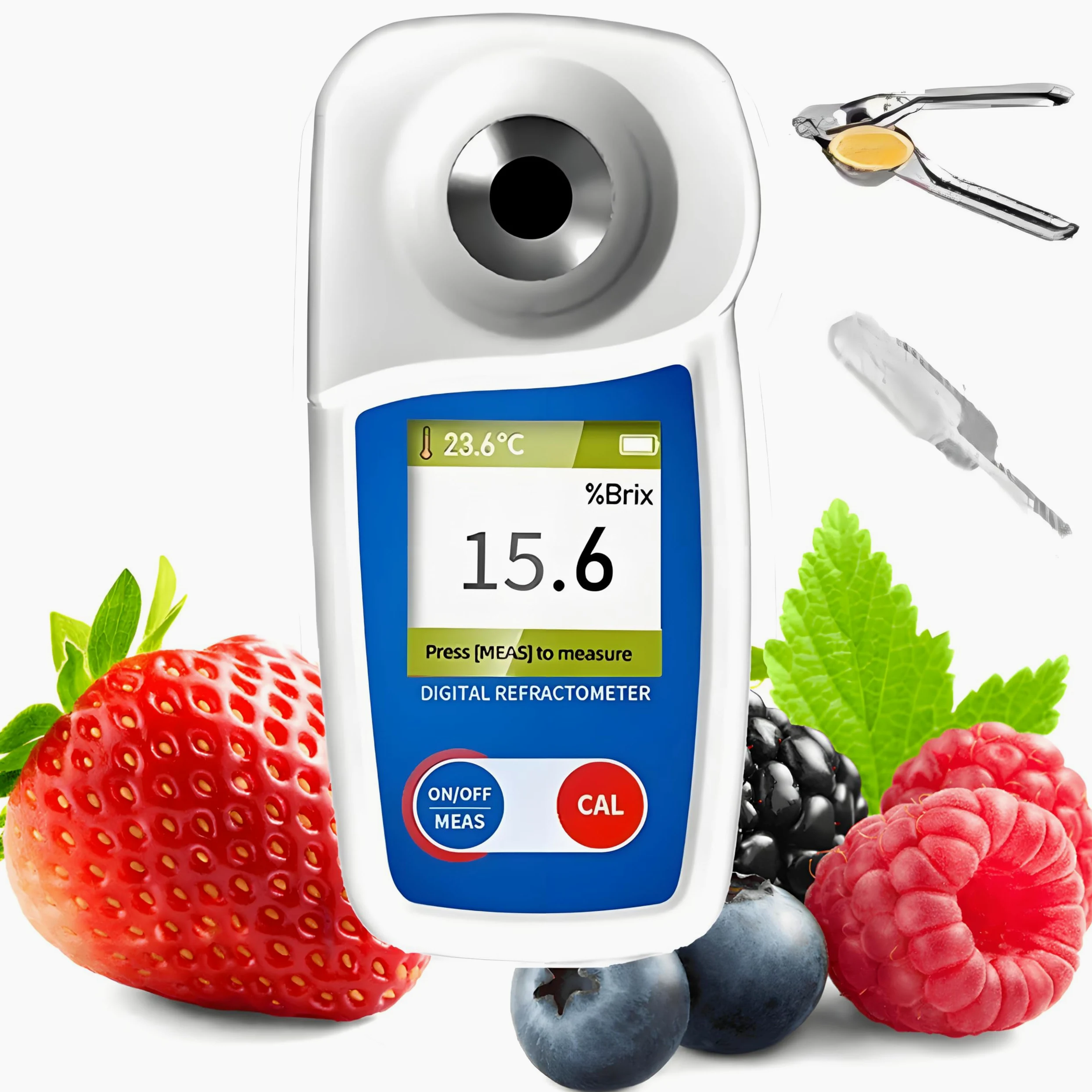 Refractómetro Digital Brix 0-35%, ±0,2% Alta Precisión, Compensación Automática De Temperatura (ATC), para Zumos De Frutas, Miel, Bebidas Y Vino.