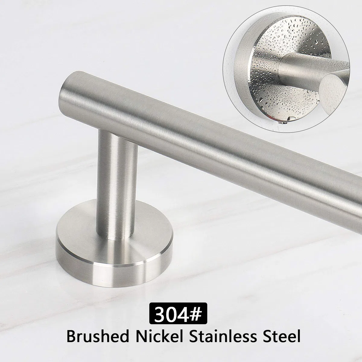 NearMoon Toallero de baño, Accesorios de baño, Acero Inoxidable Grueso, toallero de Ducha para baño, toallero montado en la Pared (níquel Cepillado, 40,6 cm)