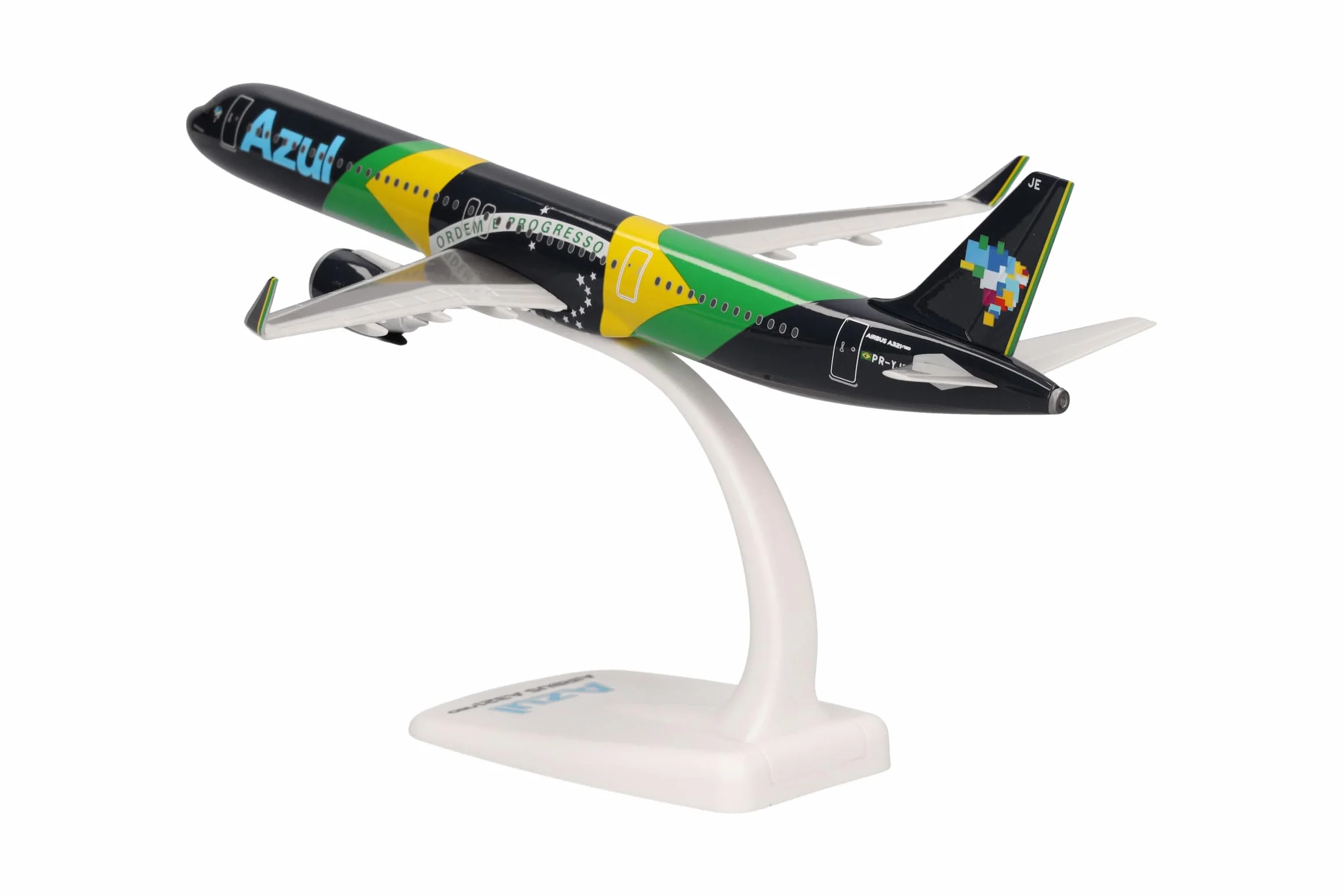 herpa Miniatura del avión Azul Brazilian Airlines Airbus A321neo Brazilian Flag Livery” - Snap-Fit, Escala 1/200, Modelo, maqueta de colleción, modelismo, Avion con Soporte, Figura plástico