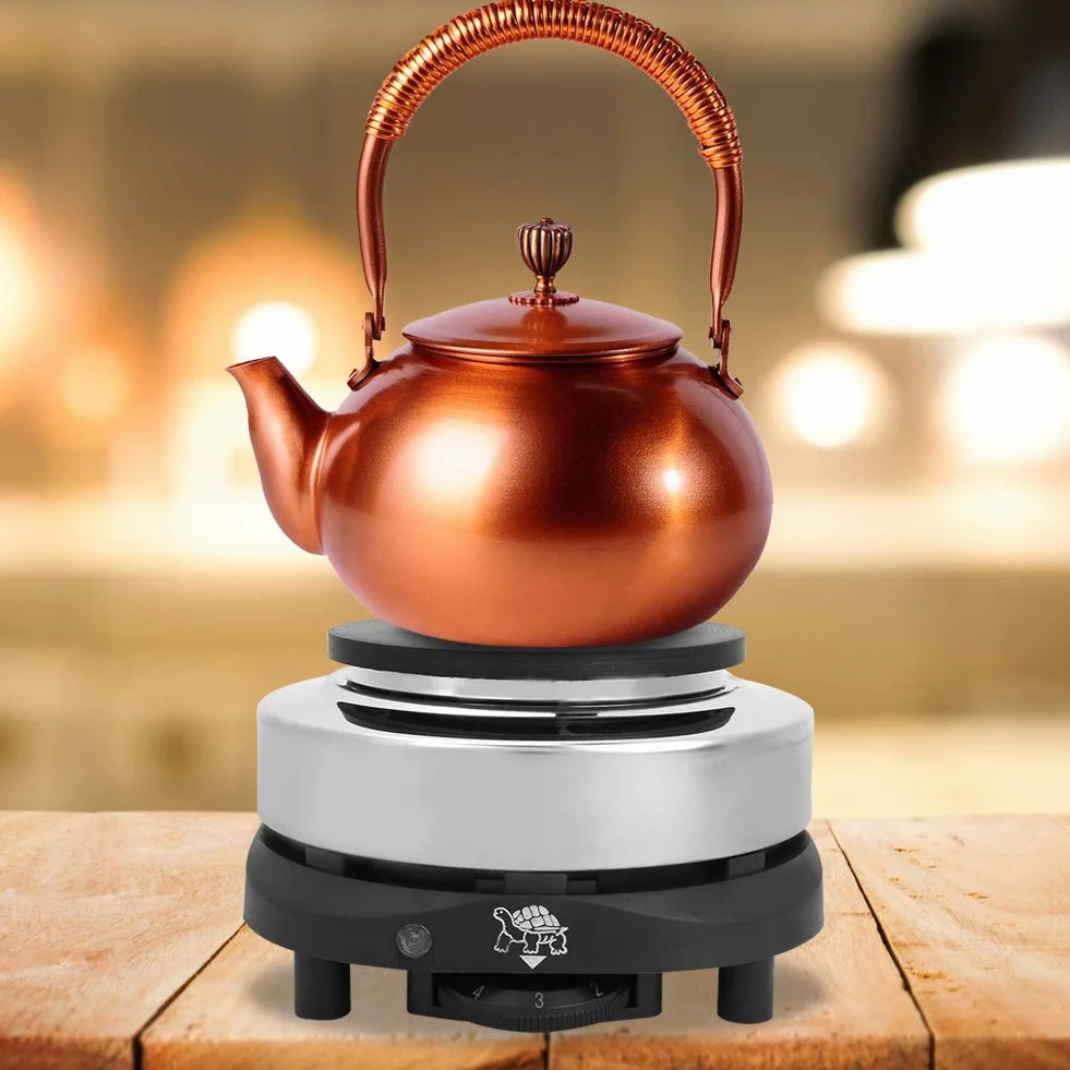 Estufa de té eléctrica Ladieshow, estufa de encimera eléctrica portátil para té, café, cocina, placa de calentamiento individual, calentador de 500 W