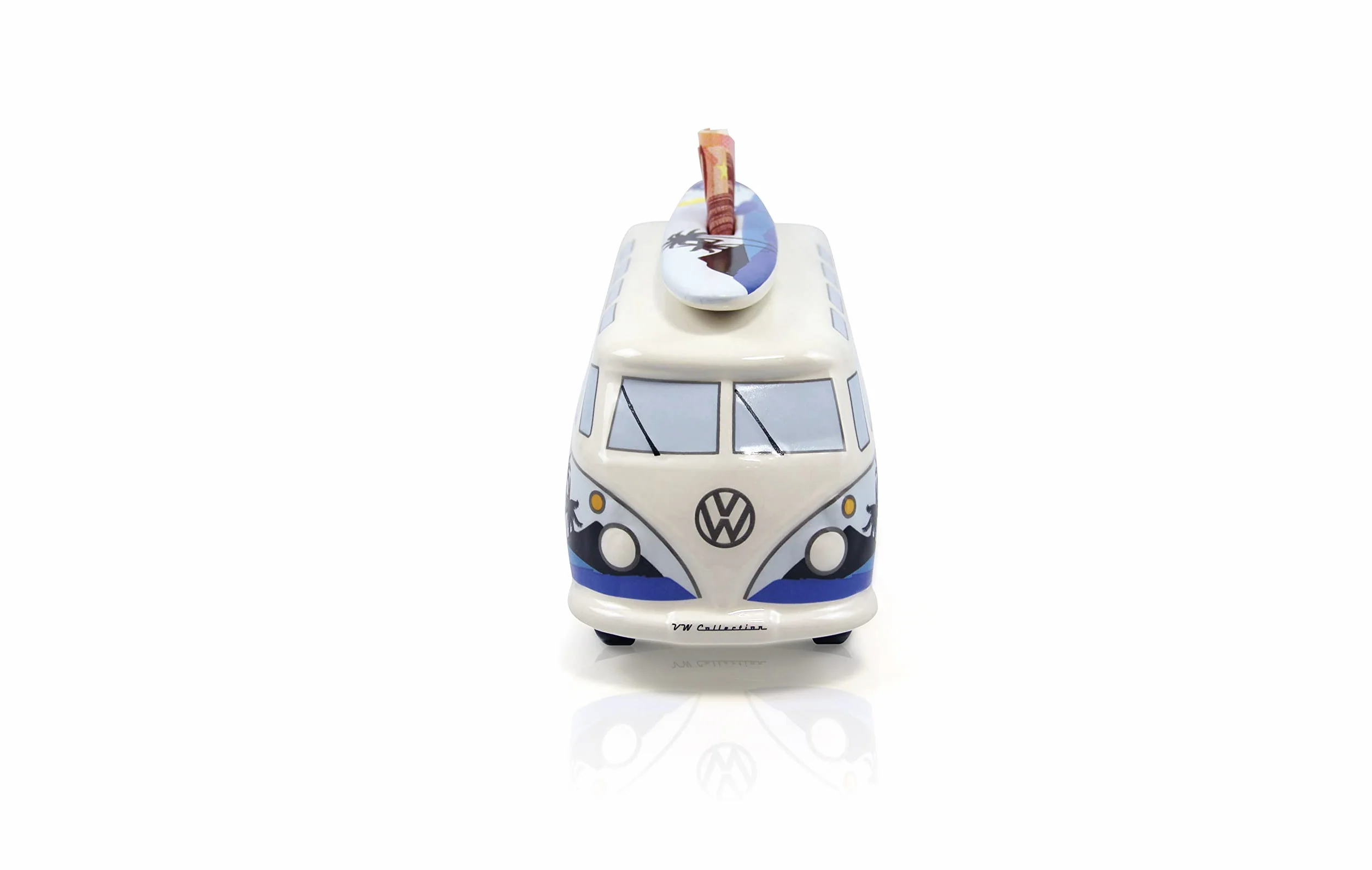 BRISA VW Collection - Hucha de Cerdito T1 Camper Bus Samba y Tabla de Surf (Surf/Azul)
