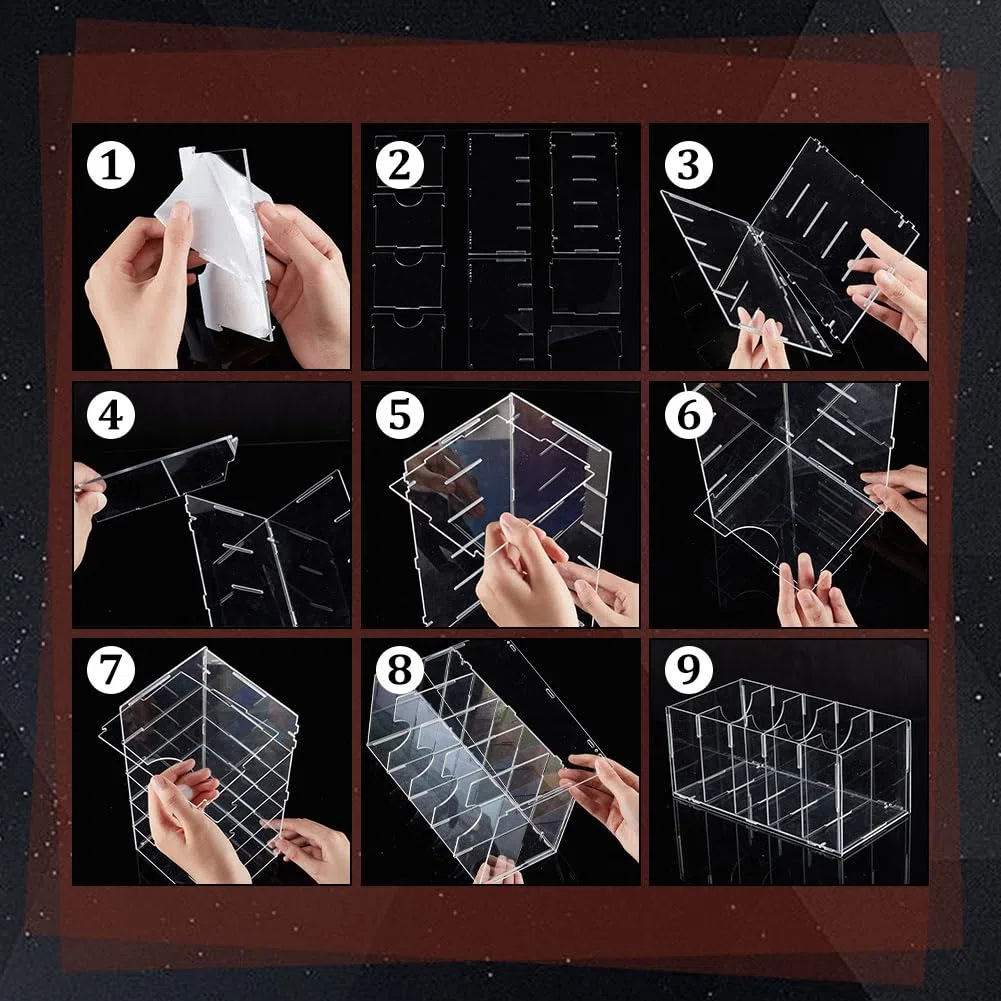 PH PandaHall Organizador para cinturón de acrílico con 5 compartimentos, vitrina para corbatas y pajaritas, funda transparente para cinturón para armario, portaobjetos con apertura rectangular para