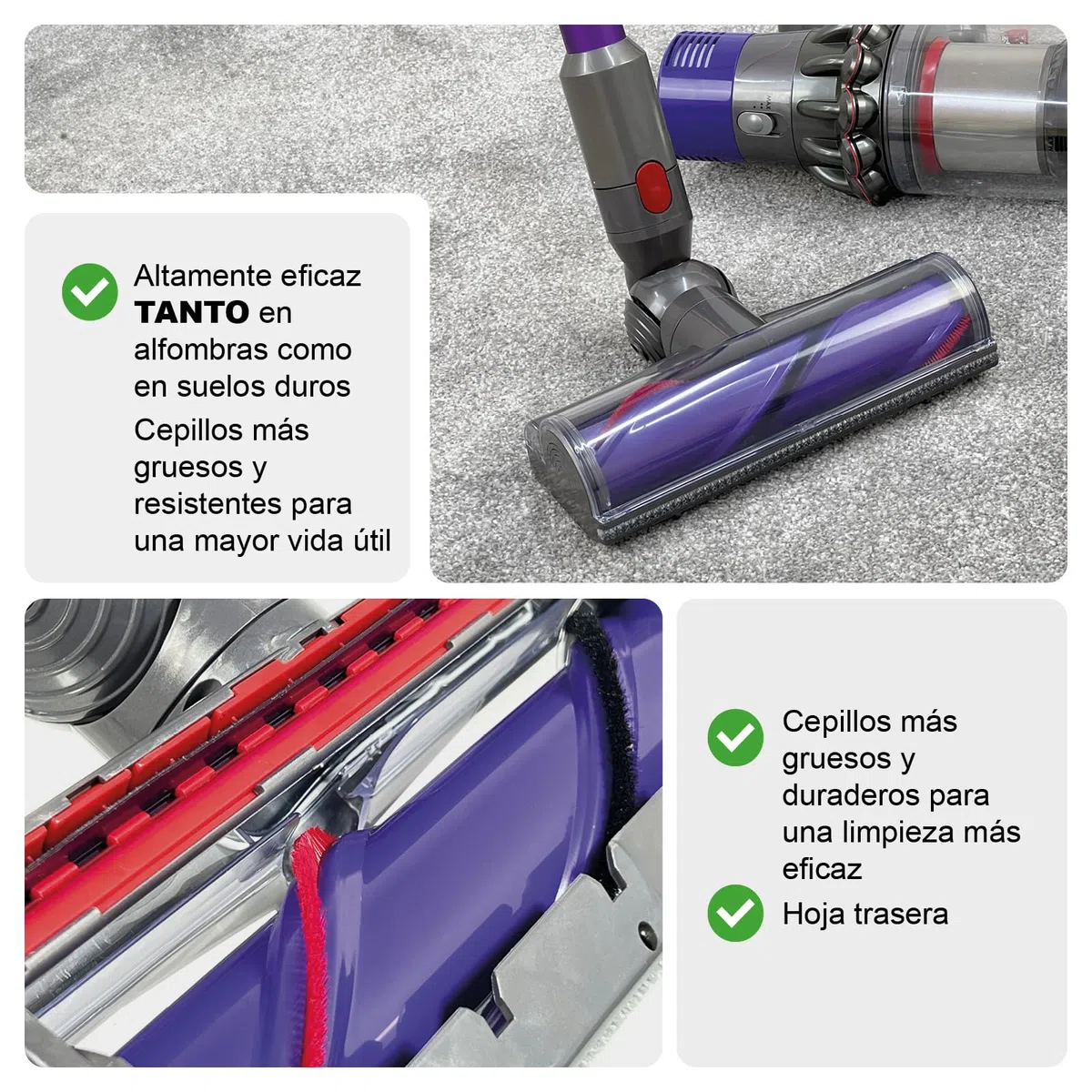Spares2go Cabezal de Cepillo para Dyson V7, V8, V10, V11, V15, Animal Cyclone, motorizado, con turbina de par, SV22, SV15, SV28, SV14, SV27, SV12, SV25, SV10, SV11