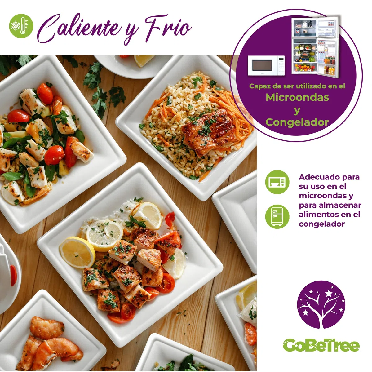 GoBeTree 100 platos de caña de azúcar cuadrados de 20 cm blancos. Platos desechables extrafuertes, Para camping, picnic, fiestas, barbacoas, cumpleaños.