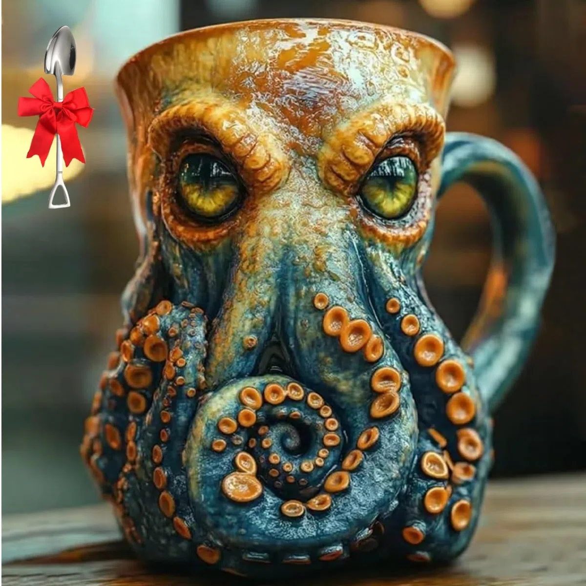 3D Octopus Kraken Design Beer Mug,Medieval Pirate Viking Beer Cup,Pirate Tankard Deep Ocean Creature Octopus Mug for Sea Lovers and Collectors,Coffee Decorate Mug for Bar Restaurant Home Men Gift