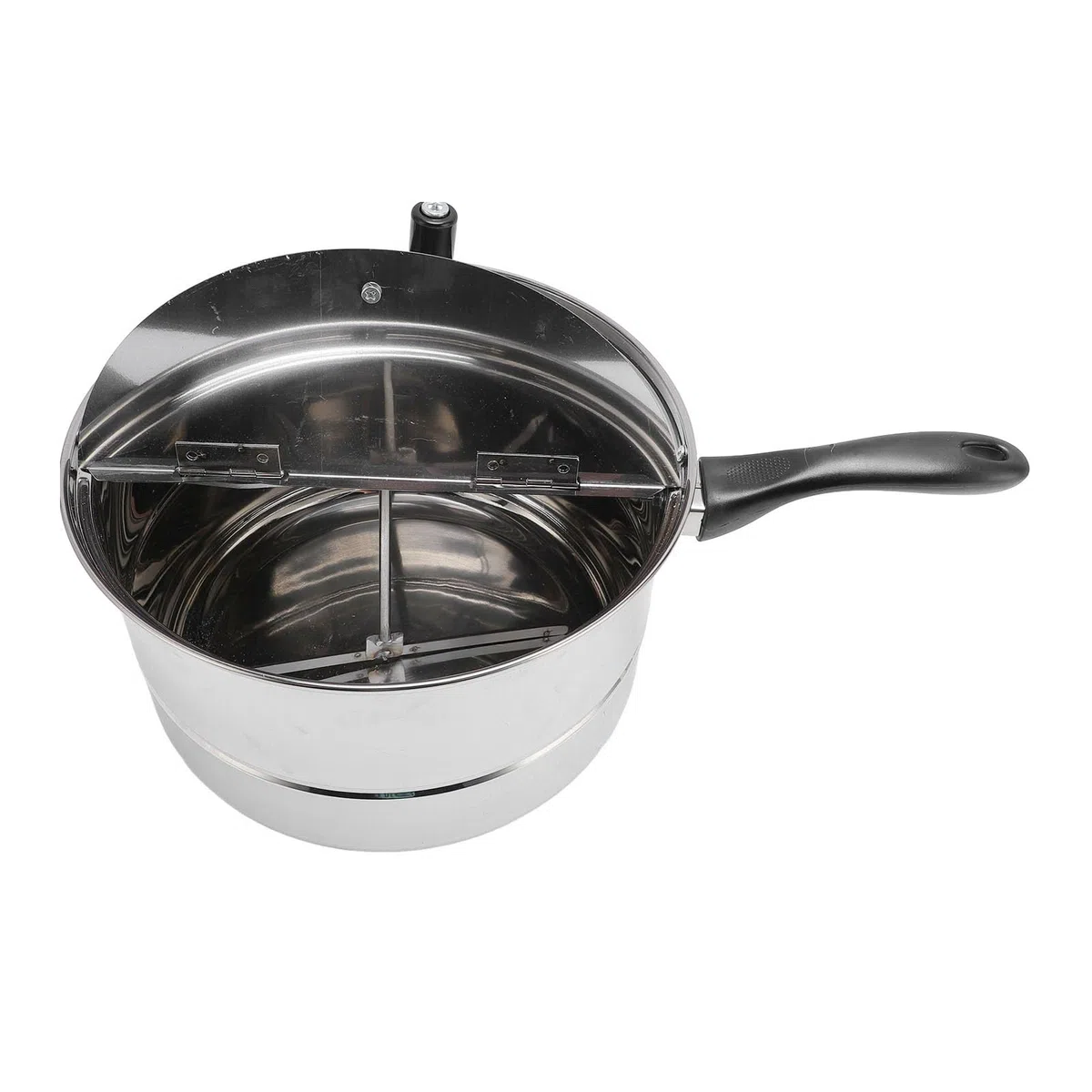 Ausla Máquina para Hacer Palomitas de Maíz en la Estufa, Palomitas de Maíz de Acero Inoxidable con Manivela, 11.0x6.5 Pulgadas para Calefacción a Gas y Eléctrica, Fácil Limpieza para Noches de Cine en