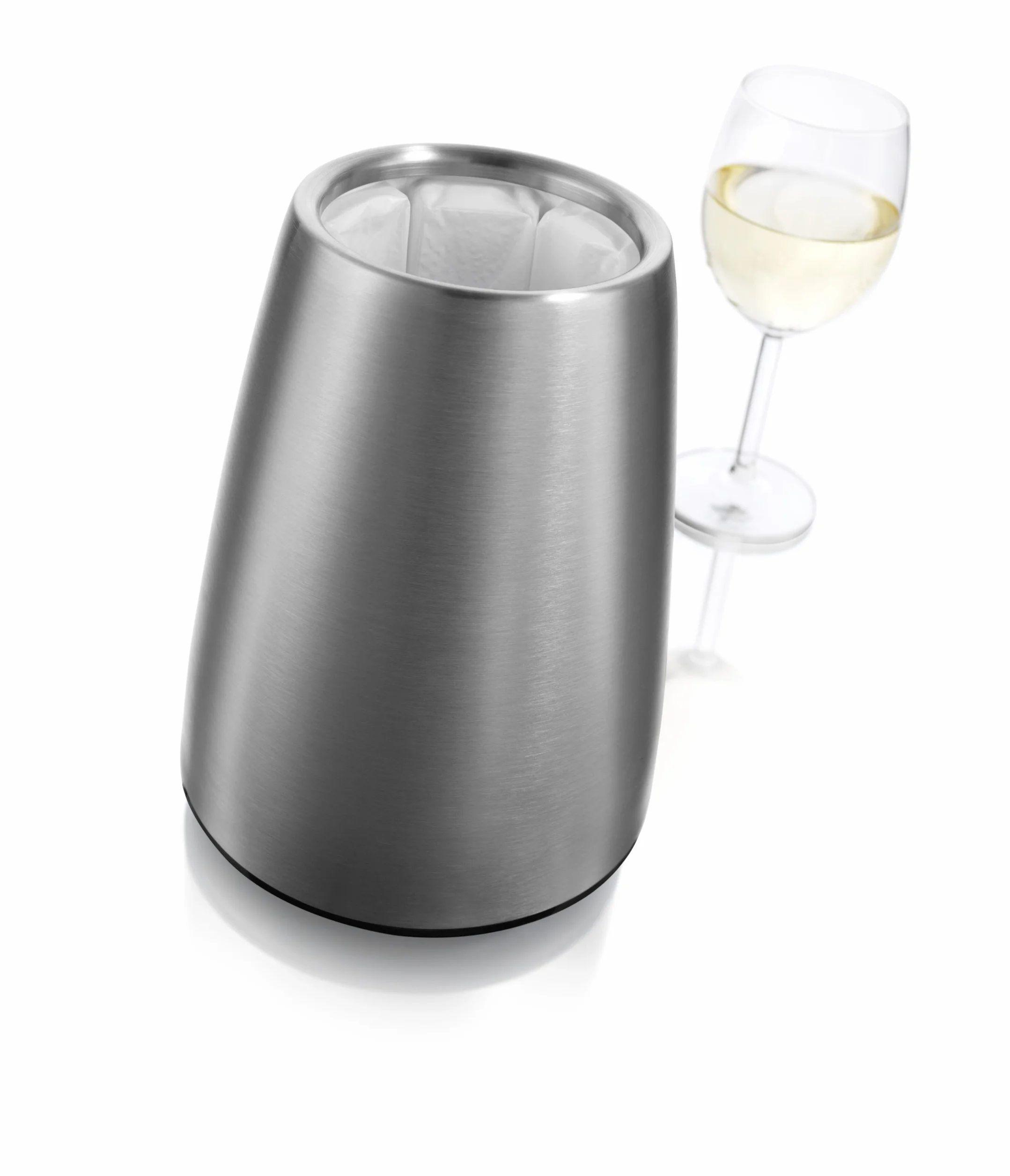 Vacu Vin Enfriador de Vino Elegante en Acero Inoxidable - Enfriador con Acumulador para Botellas de Vino Estándar - Aislante