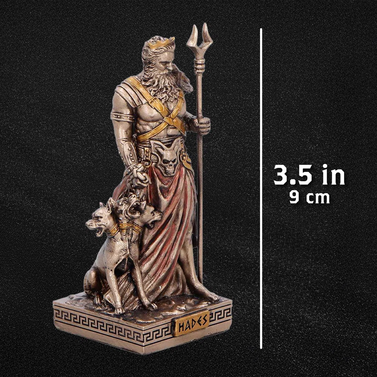 Nemesis Now Hades Dios del Inframundo (Mini) 9 cm - Figura de Resina Resistente de mitología Griega con Cerberus, Estatua clásica de Bronce para decoración Coleccionable