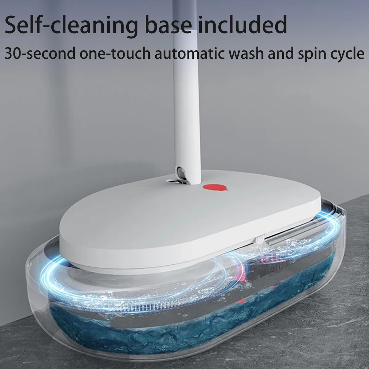 Mopa eléctrica inalámbrica con pulverizador de Agua y fregado autopropulsado, 40 Minutos de autonomía y depósito de 290 ml para la Limpieza de Suelos de Madera y baldosas de múltiples Superficies