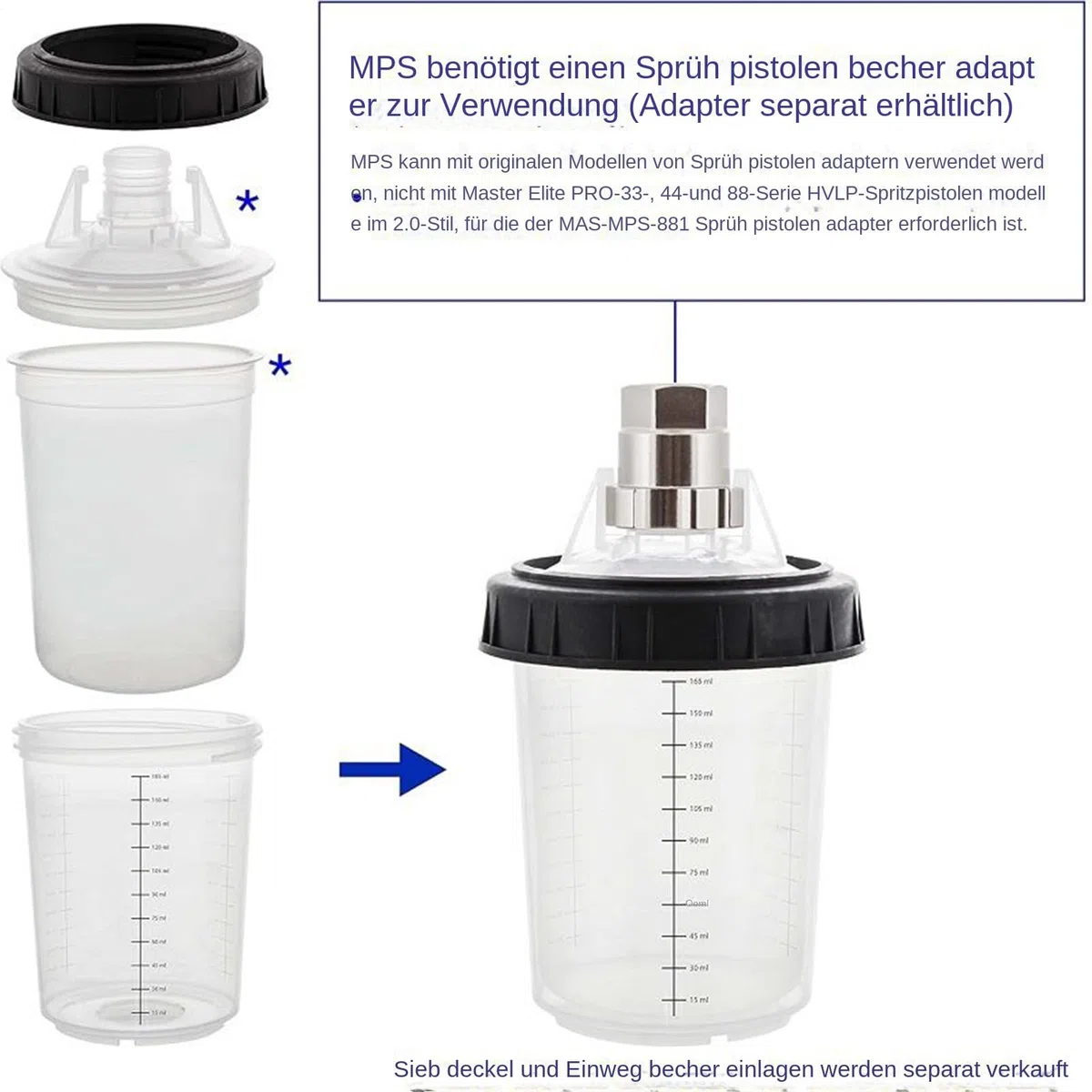 Vasos De Mezcla De Pintura Para Automóviles Recipientes De 180 Ml Con Tapa | Utensilios Multiusos Compactos para Manualidades Reparaciones Modificación de Muebles y Modelos
