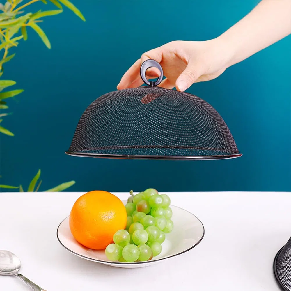 4 Piezas Cubierta Protectora de Alimentos, Cubierta para Alimentos Mosca, Cubierta Protectora Alimentos Fresca, Cubierta de Malla para Alimentos, 24cm, para Cocina, Picnic, Prevenir Insectos